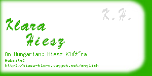 klara hiesz business card